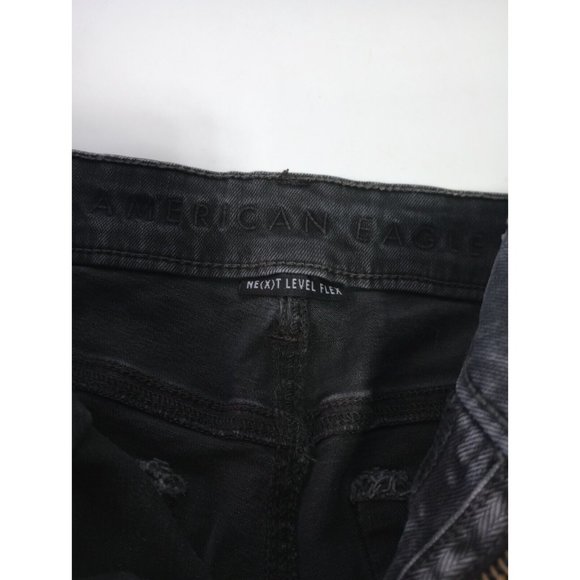 American Eagle Skinny Jeans Men's Size 30x34 Next Level Flex Gray Distressed - Picture 7 of 8